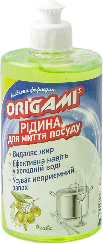 Засіб для ручного миття посуду ORIGAMI Олива, 0,5л
